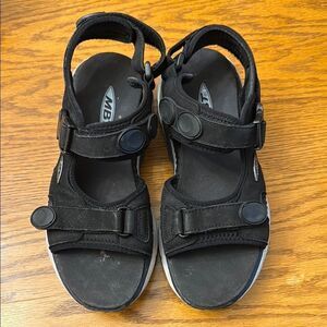 MBT Black Sport Sandals with Adjustable Straps and Cushioned Footbed